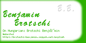 benjamin brotschi business card